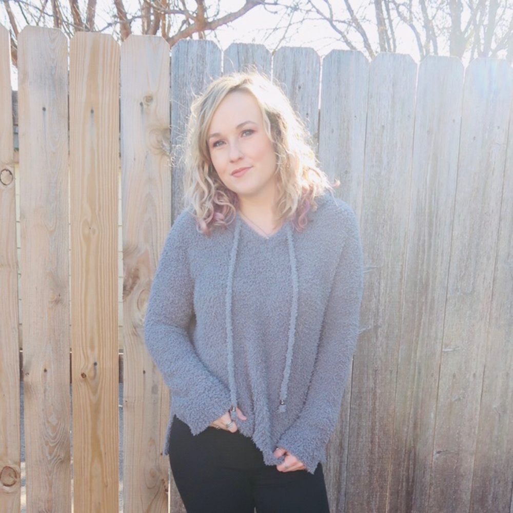 Grey Plush Hoodie